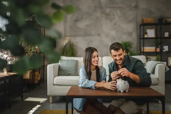 casal a poupar no mealheiro